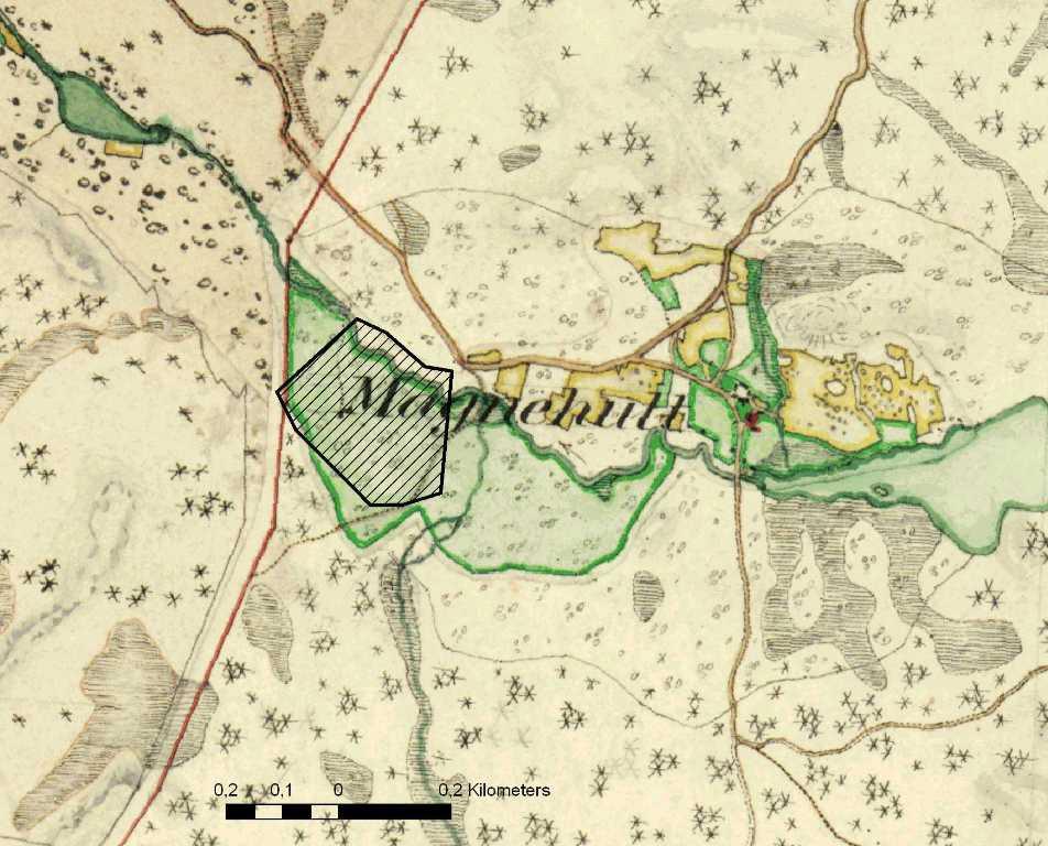 i utvecklingsmarken i reservatets sydöstra del.