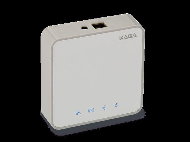 Vid långa avstånd kan räckvidden förbättras med en Kaba Wireless Extender. En gateway stödjer upp till 16 dörrkomponenter och upp till 8 extenders.