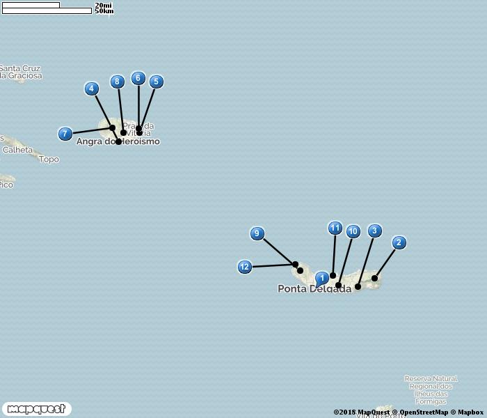 Resan i korthet Dag Orter/resplan 1 Resan startar på Kastrup flygplats, Köpenhamn. Sightseeing i Ponta Delgada. Natt i Ponta Delgada. 2 Serra da Tronquiera. Lagoa das Furnas. Natt i Ponta Delgada. 3 Båttur söder om Ponta Delgada.