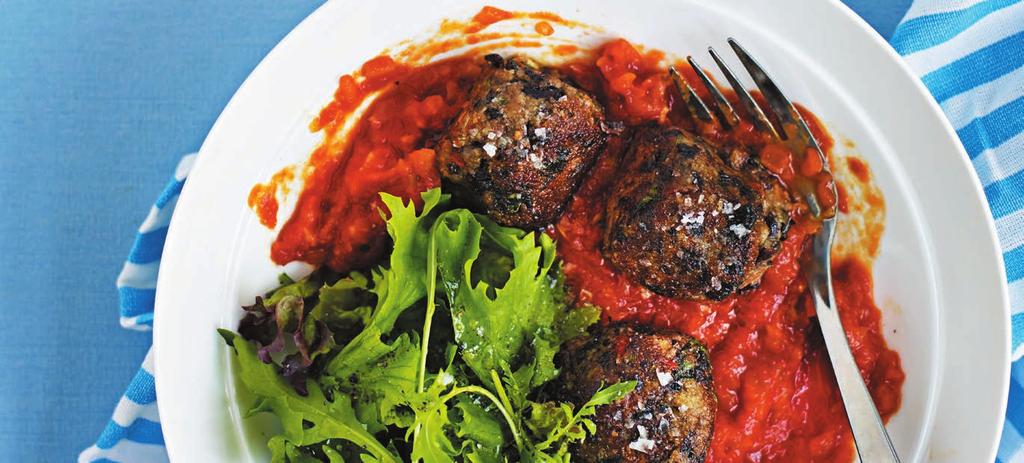 RECEPT 4 40 min 405 kcal/port Fett 27% Kolhydrater 50% Protein 23% Svarta bönbullar med paprika och koriander Goda bönbullar med smak av vitlök, cayennepeppar och koriander.