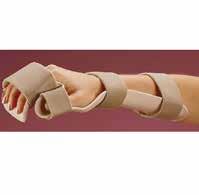 Förformad viloortos Ortos som håller hand- och handled i viloställning. Skenan är tillverkad av lågtemperaturplast 3.2 mm Polyform som går utmärkt att omforma vid individuell utprovning.