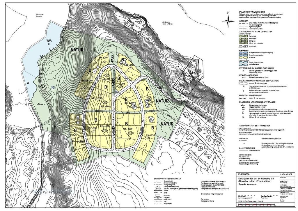 Plankarta - Detaljplan för del av Norraby 3:1 (Norraby Udde) i Tranås