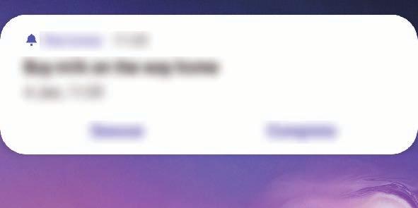 Appar och funktioner Läsa påminnelseaviseringar Vid den förinställda tiden