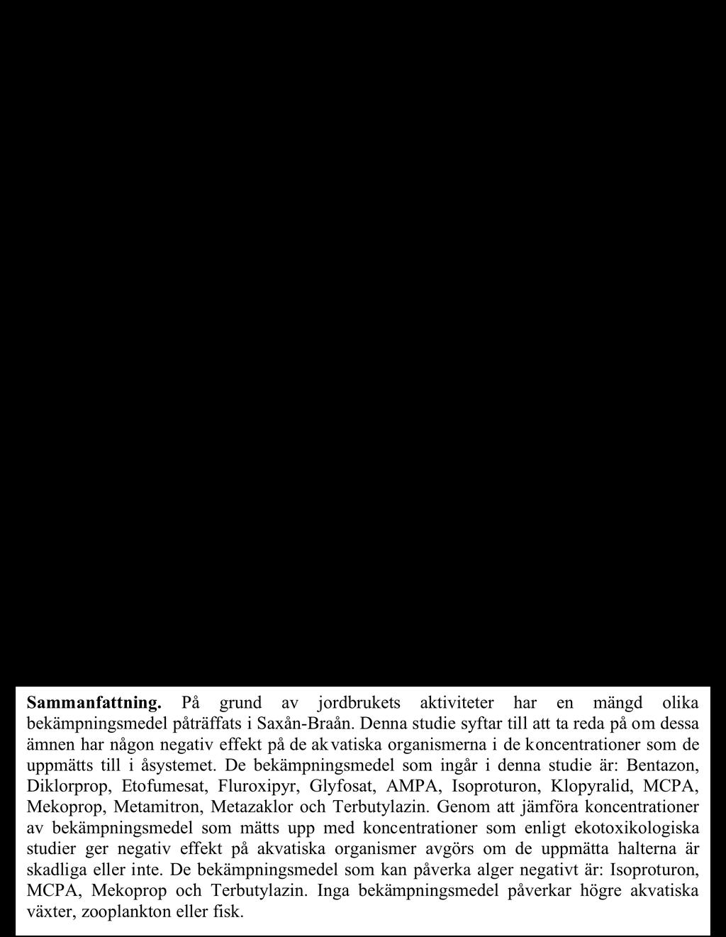 Lunds Universitet Ekotoxikologi II