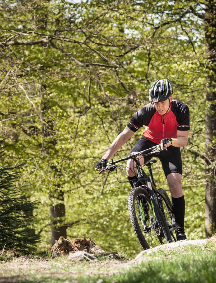 I Odlarskogen hittar du också en nyanlagd mountainbikebana, där du kan känna adrenalinet kicka in medans du far ner bland stubbar och stockar.