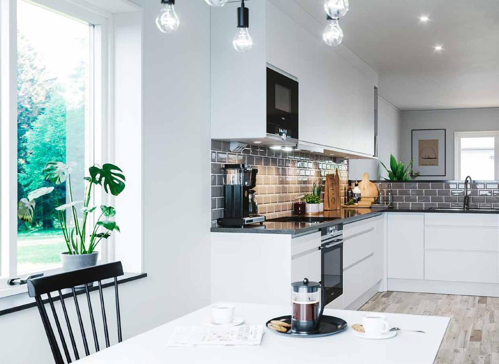 112 SMARTA KVADRAT Denna hustyp har vi uppfört på många orter runt om i landet. Den smarta planlösningen ger ett praktiskt och väl fungerande boende för många typer av familjer.