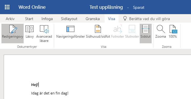 Text till tal i Office 365 (online) Workshop 15 min Röstinmatning, tal till text 1.