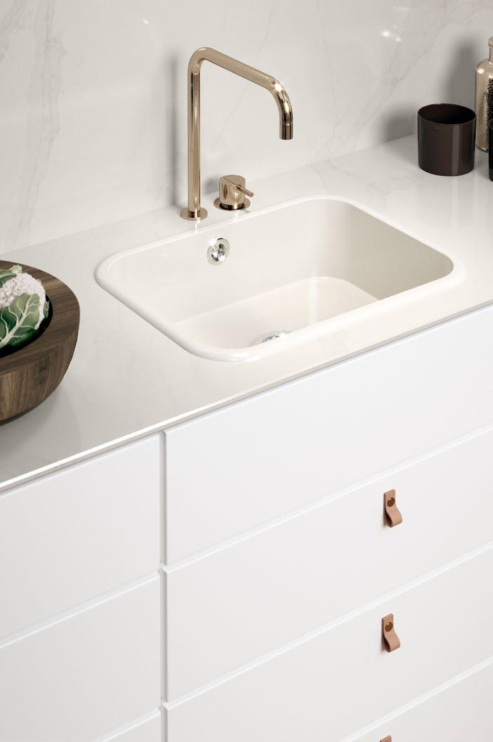 www.silestone.com Modeller Integritydiskhoar Modellen One Modell som definierar konceptet Integrity. En diskho med endast en ho, ett enda stycke, som kännetecknas av sina rundare kanter.