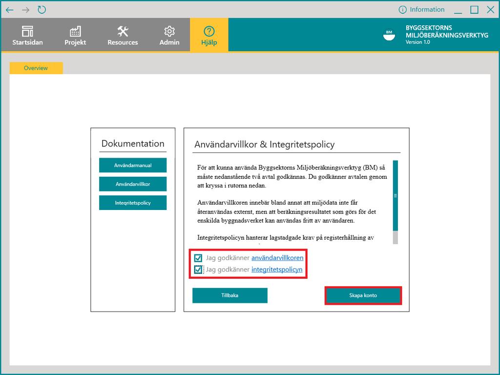 Därefter skapas kontot och du kan logga in med e-postadressen och lösenordet du angav.