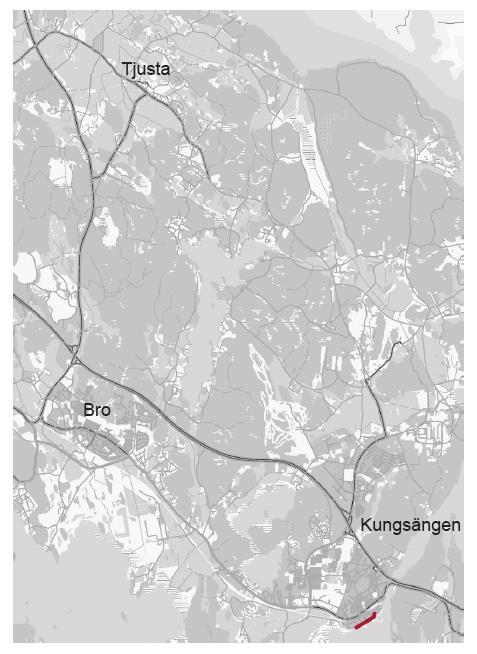 Gång- och cykelbana längs med Strandvägen För att öka trafiksäkerheten utmed Strandvägen föreslås en ny gång- och cykelväg på sträckan från Kungsängens båtklubb till dagvattendammen på Strandvägen.
