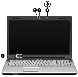 Bildskärmskomponenter Komponent Beskrivning (1) Intern skärmströmbrytare Stänger av skärmen och aktiverar sömnläge om bildskärmen stängs medan strömmen är på.