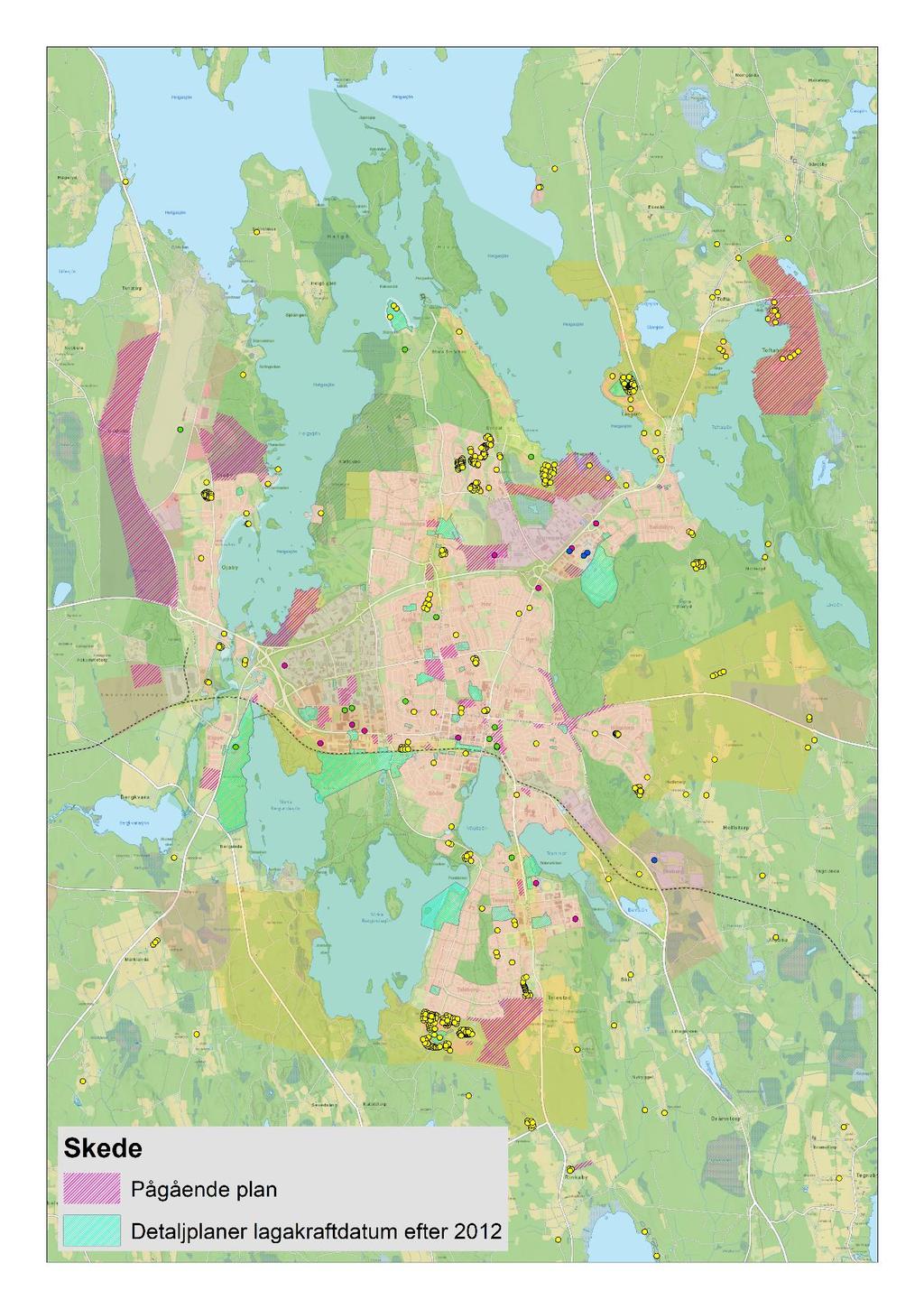 Växjö stad (FÖP 2012) Övergripande karta - Detaljplaner,