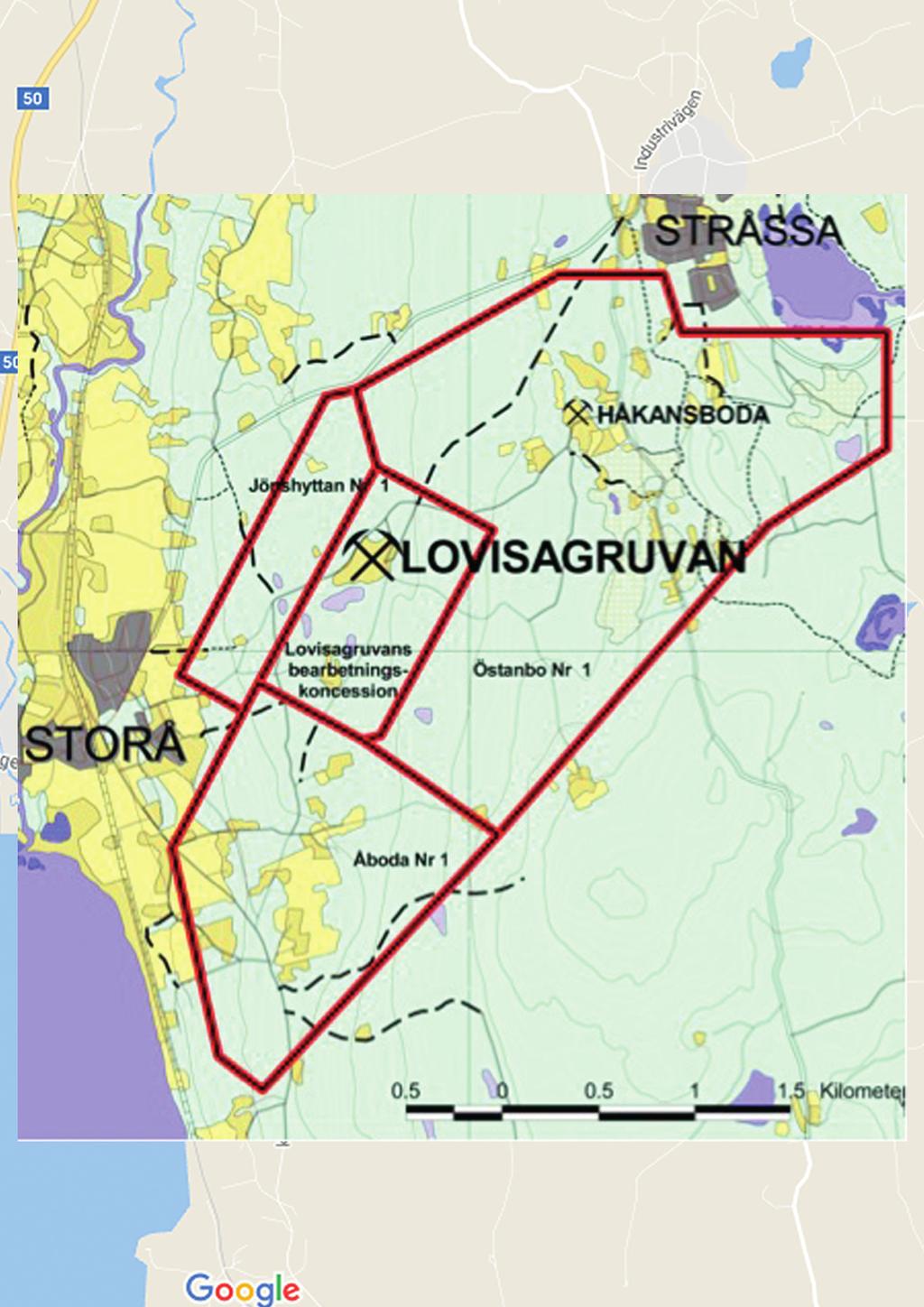 ÅRSREDOVISNING 2018 LOVISAGRUVAN AB rige nya, så kallade PERC-standarden, vilket utläses: Pan-European Reserves and Resources Reporting Committee (PERC).