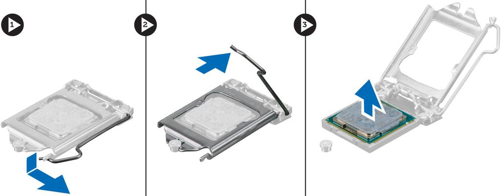 Installera processorn 1. Sätt i processorn i processorsockeln. Kontrollera att den sitter ordentligt på plats. 2.
