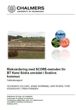 Bortgrävning och deponering Övertäckning Stabilisering BT Kemi, Södra området (Svalövs kommun) http://publications.lib.chalmers.se/r ecords/fulltext/247851/local_247851.