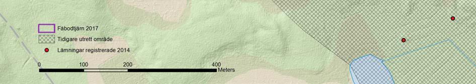 Fäbodtjärnens utredningsområde år 2017. Områden Utredningsområdet Fäbodtjärn: ligger ca 2 km väster om Vindelgransele och ca 600 m nordöst om Fäbodtjärn.