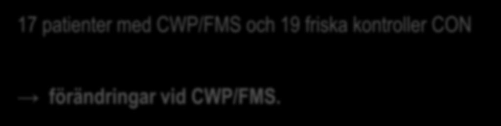 Smärthämmande lipider i muskulatur - N-acylethanolaminer 2019-02-25 16 17 patienter med CWP/FMS och 19