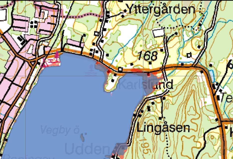 Översvämningsrisk Förväntat vattenstånd i Sämsjön är för 100-årsflödet 165,2 m, för 200- årsflödet 165,22 m och för BHF 165,65 m.