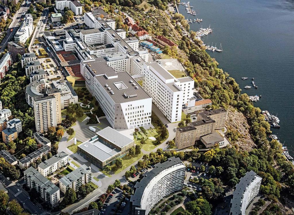 Framtidens Sös Behandlingsbyggnad Ny vuxen akut 24 operationssalar Ny sterilcentral Ambulanshall Vårdbyggnad Nya