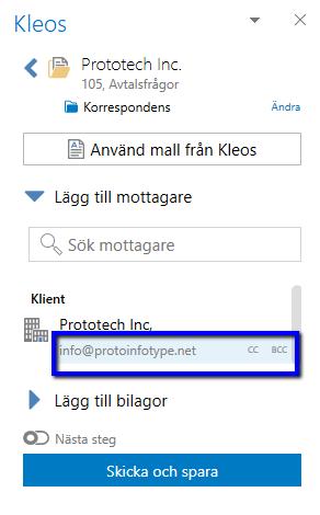 Klicka på Lägg till bilagor för att hämta bilagor från ditt ärende i Kleos.