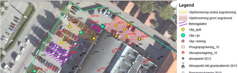 2018-02-16 s 10 (16) Ut mot Rademachergatan antas vara ett ca 500 kvm stort sammanhängande förorenat område, som antas ha ca 2 m mäktighet.