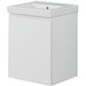 Kommod INR KOSTNADSFRITT WC V Grip 40 Premium White porslinstvättställ, underskåp med lucka, vit grepplist.