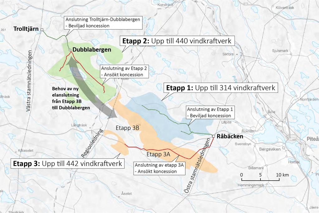 Bakgrund Att leda elkraften mot både öst och väst är en grundförutsättning för att Etapp 3 ska kunna uppföras och drivas.