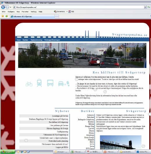 Res hållbart till Svågertorp, Malmö Kampanj för att minska bilresor till Svågertorp (externt handelsområde) Bilresor
