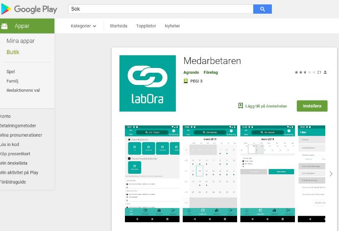 Appen finns att ladda ner via Google Play store om du har android enhet eller via App Store om du har en apple enhet.