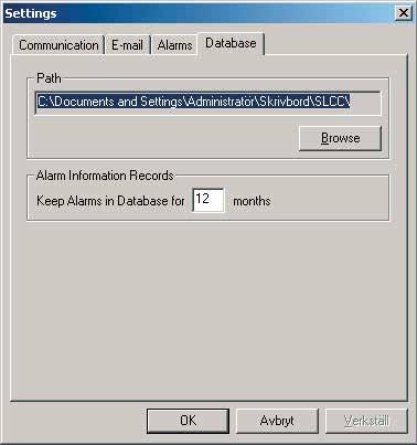 Installation Steg 7 Databasinställningar Tryck på fliken [Database].