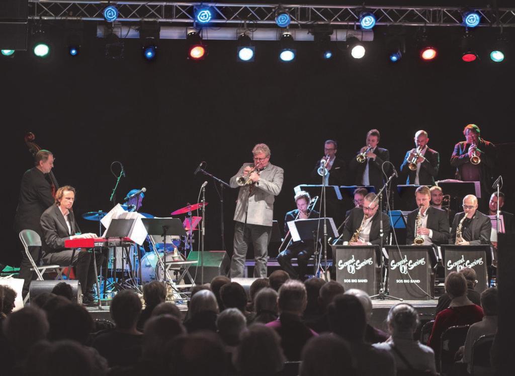 Foto: Mats Blomberg SOS Big Band med Lasse Lindgren och Berit Andersson 9/12 Så var det då dags att avsluta jazzåret 2018.