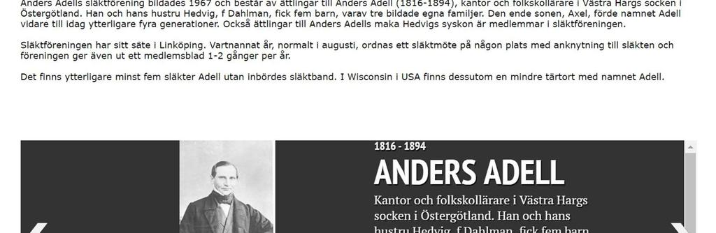 2019-02-28 Information om hemsidan för Anders Adells släktförening Ansvarig för vår hemsida idag är Mattias Ernlund.