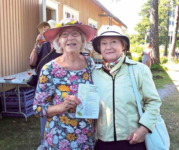 Riitta Sittnikow och Lisbeth Ahjopalo deltog i Brunakärr Koloniträdgårdsfö
