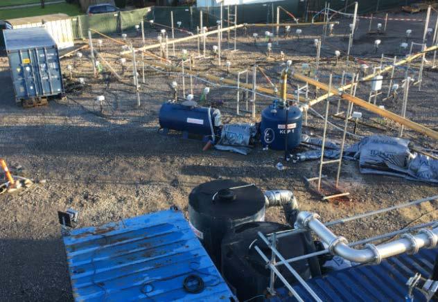 Inför installationer av värmeelement kontrollerades genomsläppligheten i varje värmebrunn.