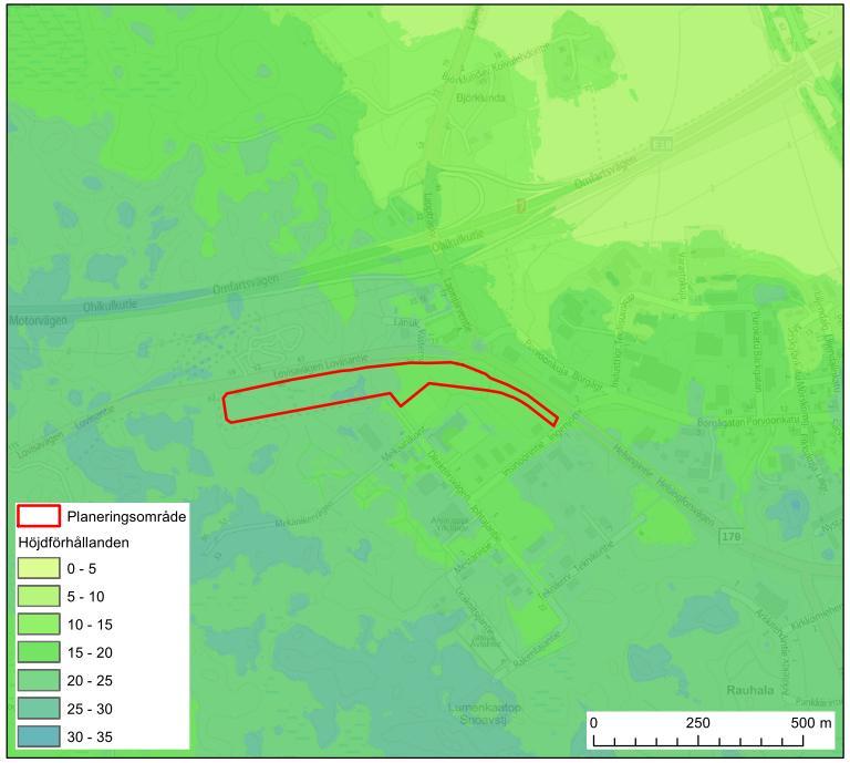 2 2. UTGÅNGSPUNKTER 2.1 Allmän beskrivning av området Planeringsområdet ligger i nordvästra hörnet av Lovisa tätortsområde, cirka två kilometer från centrum. Planeringsområdet utgör cirka 4,7 ha.