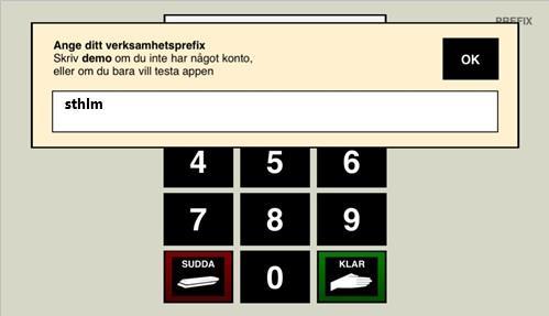 När du använder surfplatta eller mobiltelefon så skriver du först ert prefix, I exemplet här till höger och nedåt är prefixet demo.