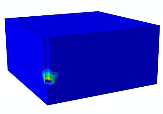 13.18 Tryckrelaterad ekvivalent plastisk töjning #50 δ = 0.25 mm, σ = 278 MPa δ = 0.5 mm, σ = 385 MPa δ = 0.