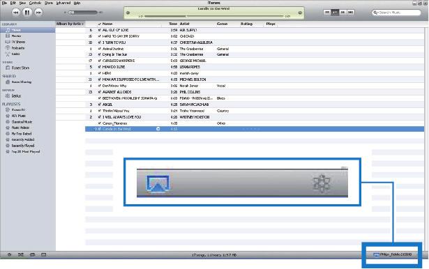 2 Klicka på AirPlay-ikonen i fönstret.