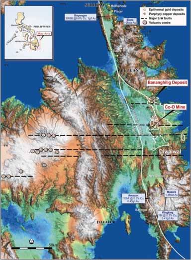 REGIONAL SETTING East Mindanao Ridge - richly endowed Excellent mineralised structural