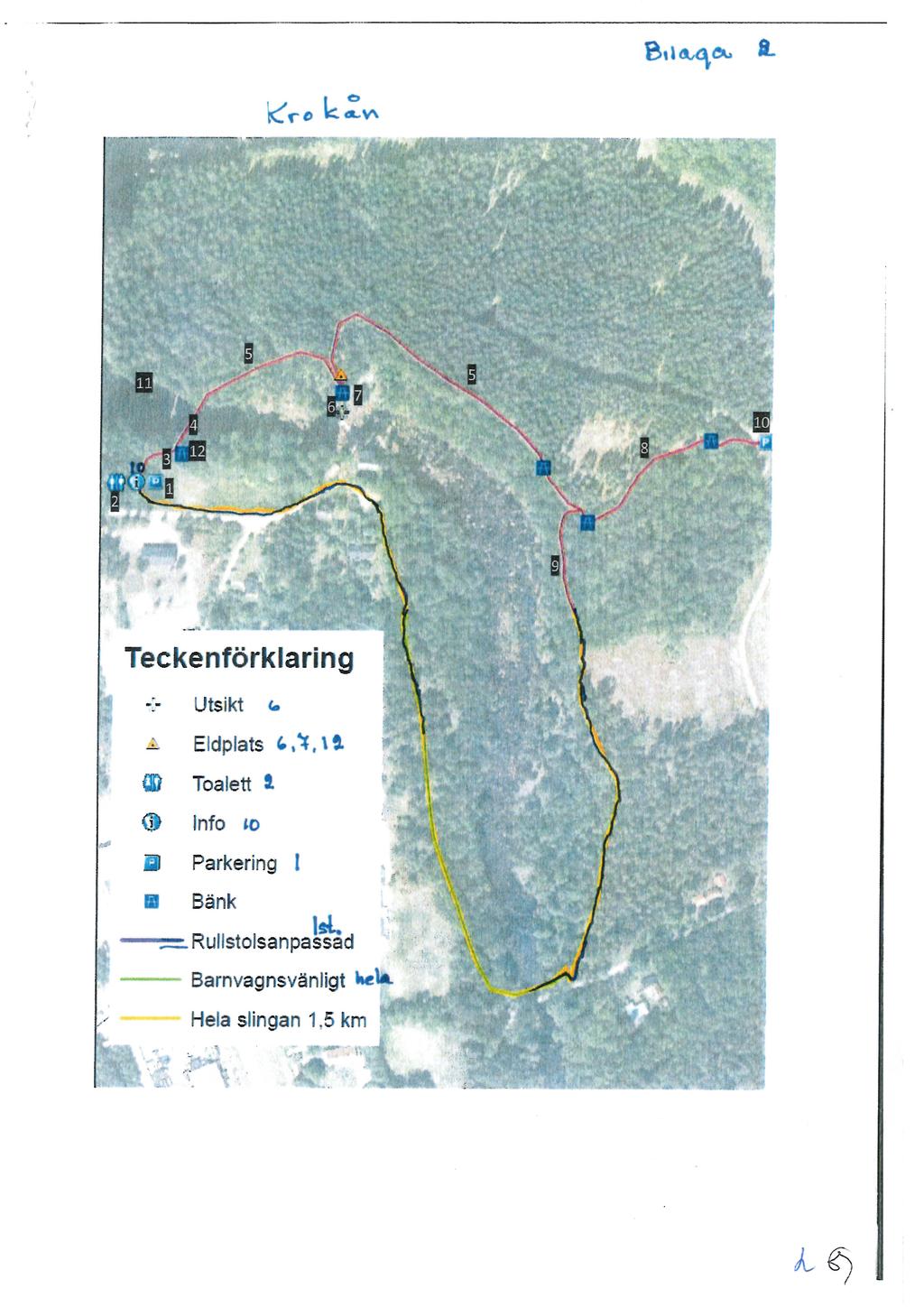 Teckenförklaring --. Utsikt <. Eldplats ' ~.