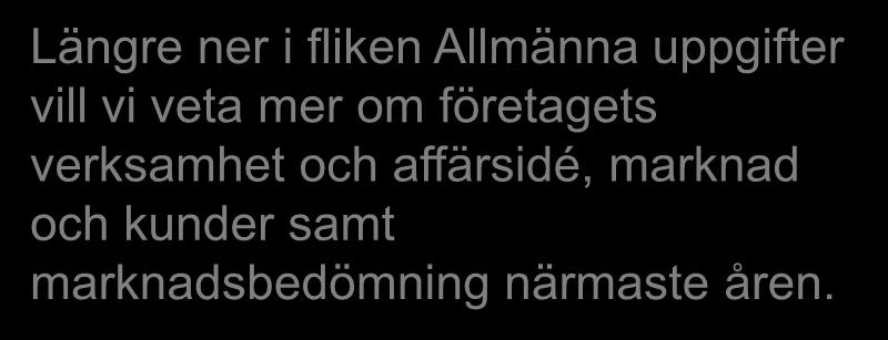 Längre ner i fliken Allmänna uppgifter vill