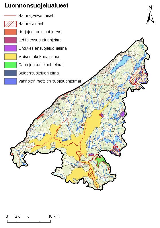 9 Affecto Finland Ab, Kartcentralen, Tillstånd L4659. SYKE, Forststyrelsen, ELY-centralerna Figur 6. Naturskyddsområden i Sjundeå ås avrinningsområde. 2.3.