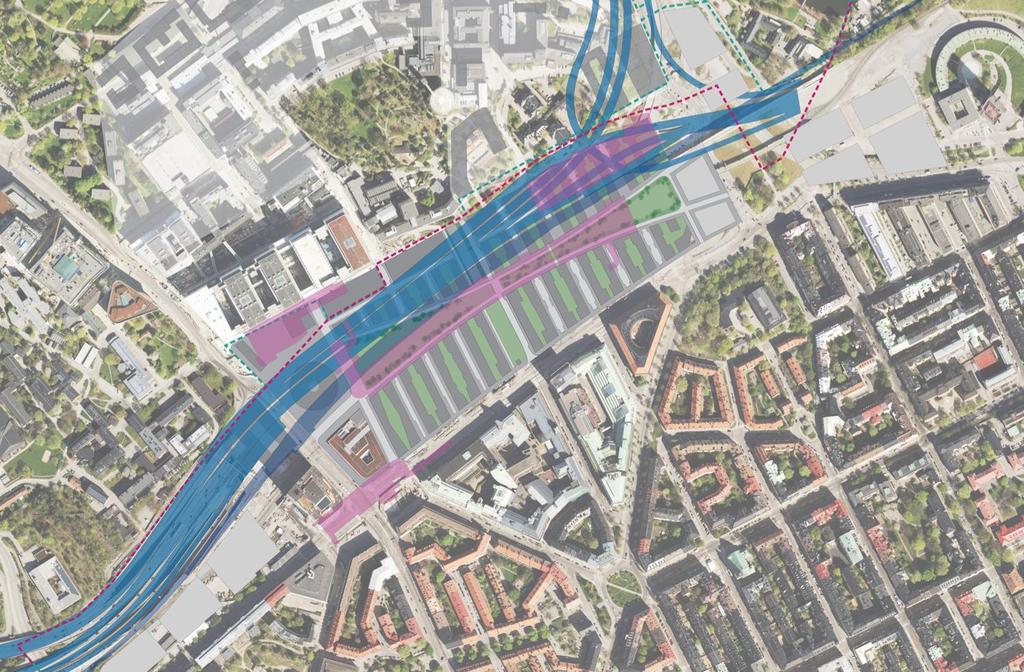 Området byggs till stora delar på tunnlar och