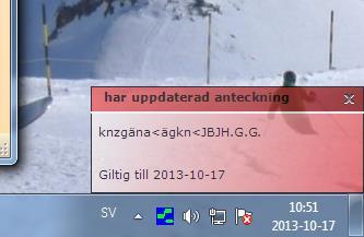 Scrum 34648 ärende 51107 Start>Widget Widgeten- Anslagstavla är ändrad så att meddelandet bara blinkar till nere i högra hörnet hos de andra