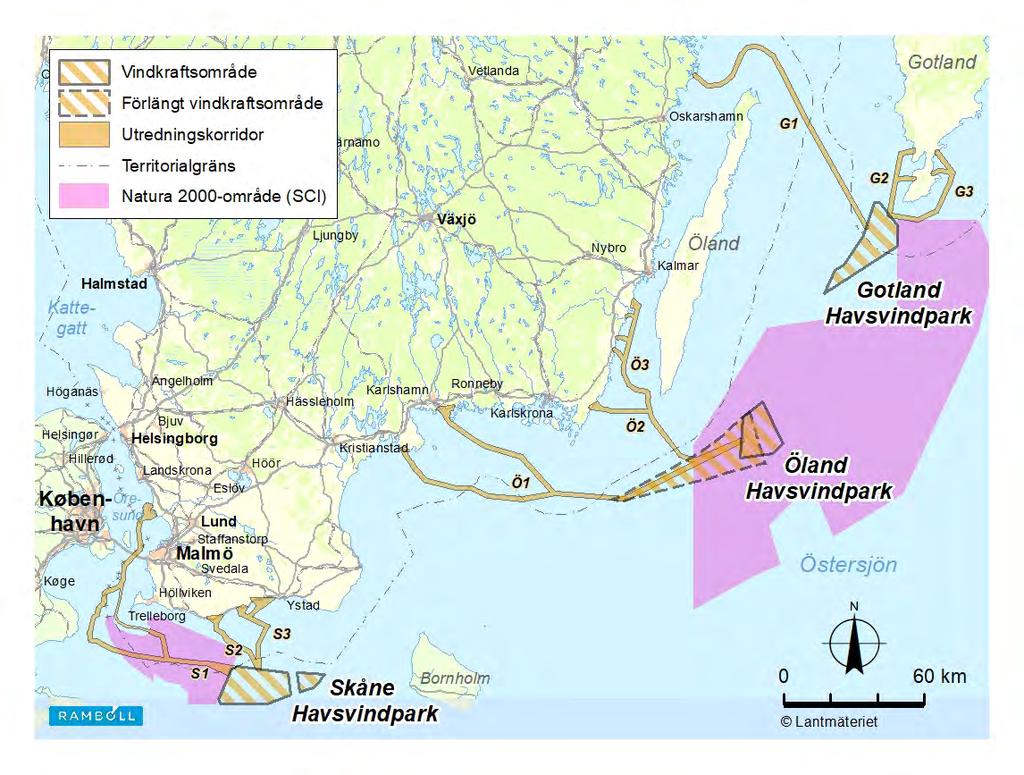 Ramboll - Skåne, Öland och Gotland havsvindpark Figur 1-