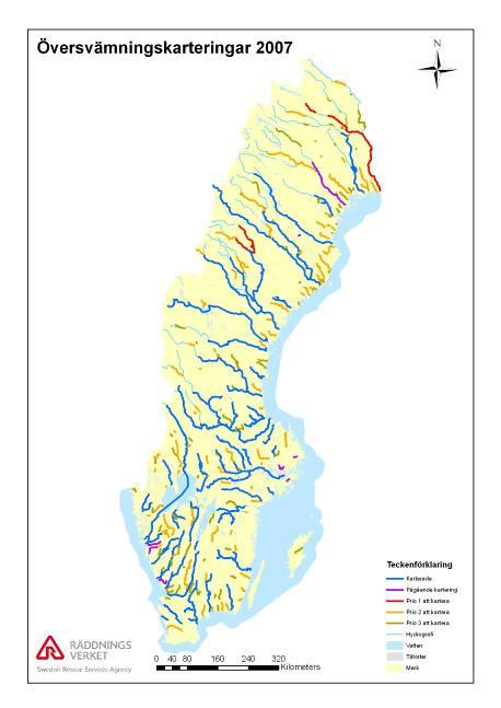 Översiktlig Översvämningskartering 60 vattendrag karterade 1 pågående Diskussion om Torneälv