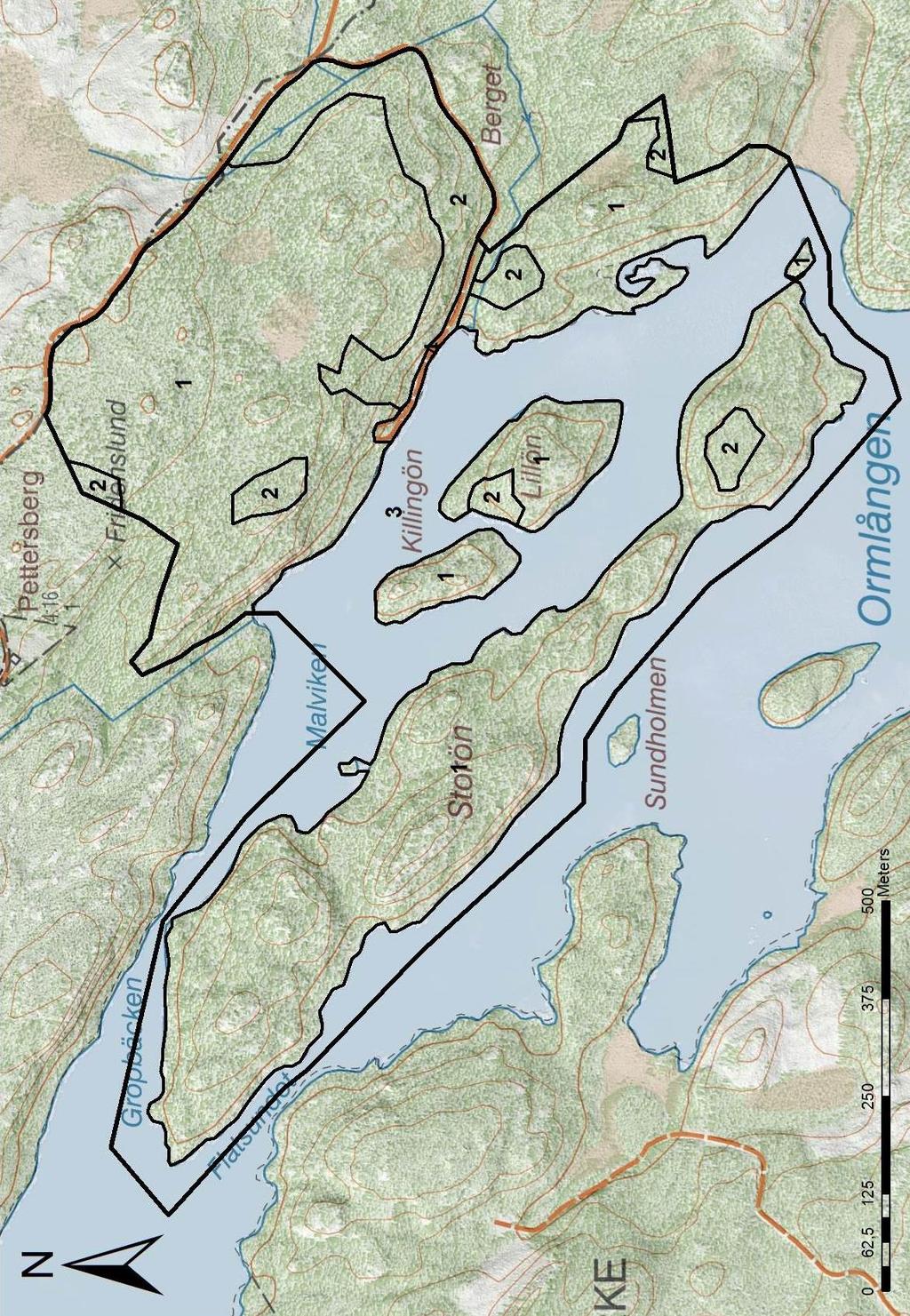 Karta 4. Skötselområden.