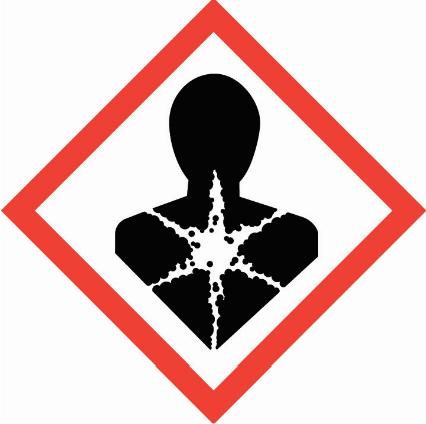 Akut toxicitet, Kategori 4, oral Ögonirritation, Kategori 2 Specifik organtoxicitet - enstaka exponering, Kategori 3, vaskulära Irriterande på huden, Kategori 2 Luftvägssensibilisering, Kategori 1
