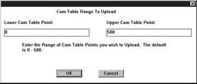 Upgrading your 1394 GMC Turbo Firmware 3 7. Select OK. The CAM Table Range to Upload window appears. 8. Enter the Cam table points you want to upload. 9. Select OK. A GML Info window appears. 10.