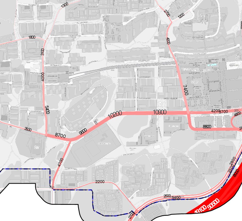 , Externbullerutredning Stångholmsbacken, Skärholmen, Olov Lindgren AB 4.3 Trafikuppgifter 4.3.1 Vägtrafik Uppgifter om antalet trafikrörelser har hämtats ur Stockholm stads trafikflödeskarta för år 2016.